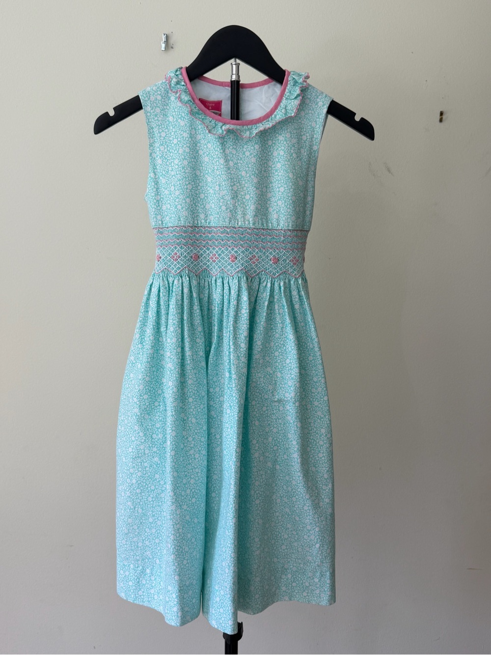 Claire & Charlie Hand-Smocked Floral Dress Girls Size 6X 🌸💗